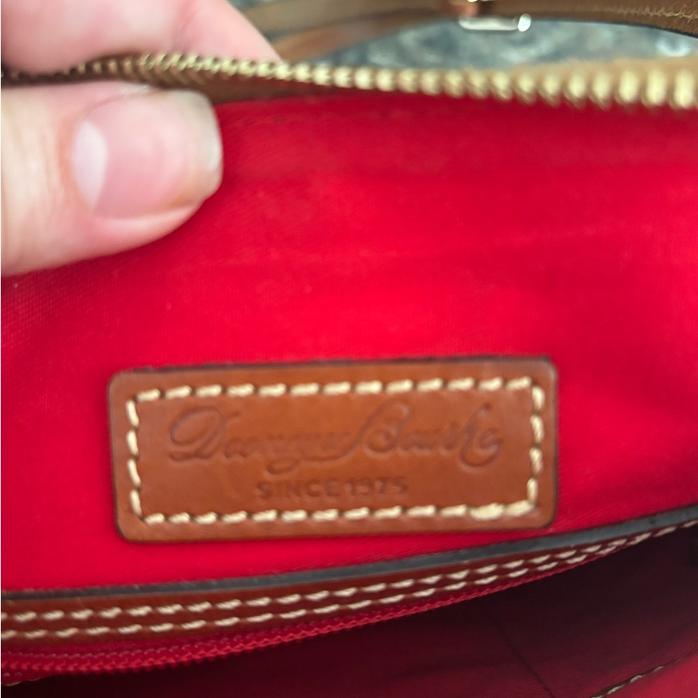 Dooney & Bourke Gray Leather Crossbody Bag with Brown Trim - Picture 9 of 9